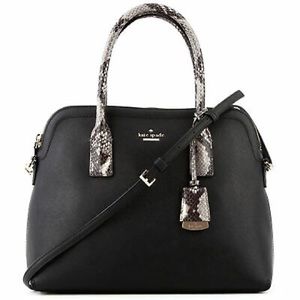 Kate Spade Cameron Street Margot 3-Way Bag -- Grey Snakeskin & Black Leather